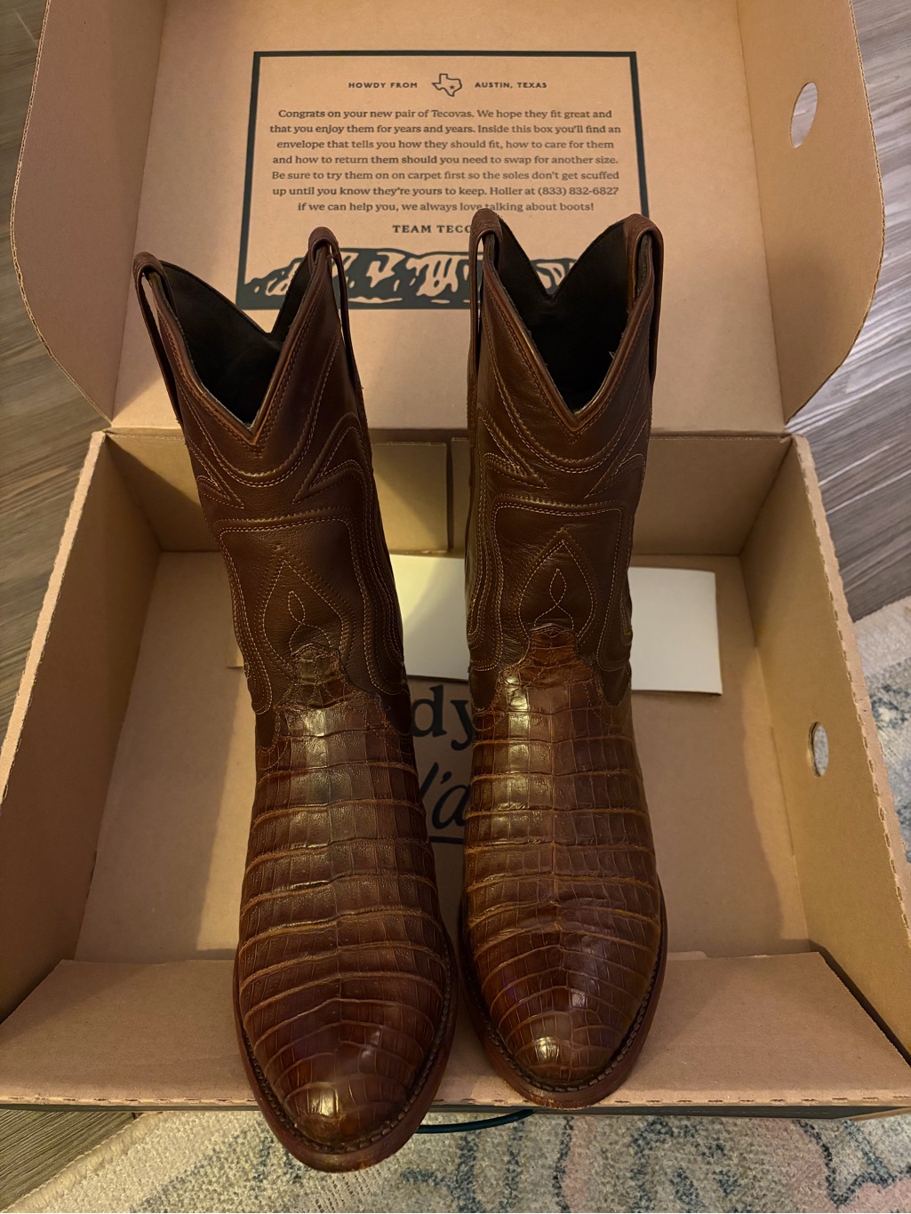 Tecovas The Dillon Men's Mahogany Caiman Boots - Mahogany